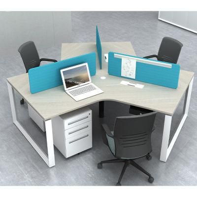 Commercial Furniture Modular 120 Degree Office Desk 3 Person Workstation