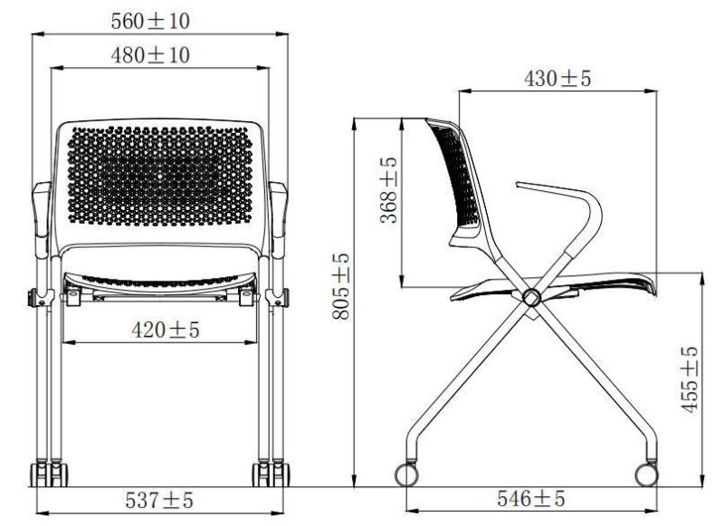 Plastic PP Training Classroom Students Computer Office Meeting Chair