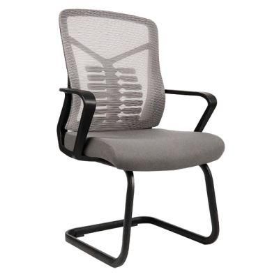 South America Black Painted Bow Shape Metal Base No Wheel Low Back Cheap Price Ergonomic Mesh Office Chair