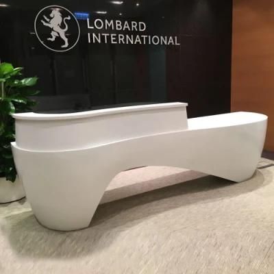 Contemporary Design Artificial Marble Curved Reception Counter