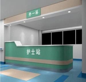 Customizable Shape Quartz or Acrylic Artificial Stone Front Table Hospital Nurse Station Reception Desk