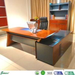 Modern MDF Veneer Solid Wooden Office Furniture Glossy Office Executive Manager Desk