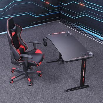 Elites Hot Sale Good Quality Black E-Sports Table PC Gaming Desk with RGB Light