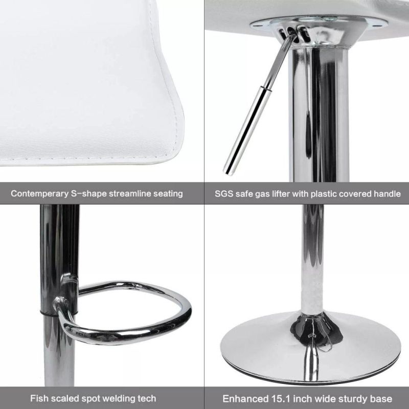 Reception Bar Stool Leather Bar Chair Swivel Bar Seat