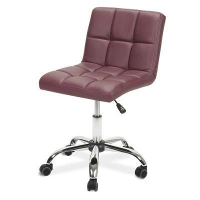 Comfortable Adjustable PU Leather Chromed Base Swivel Office Chair