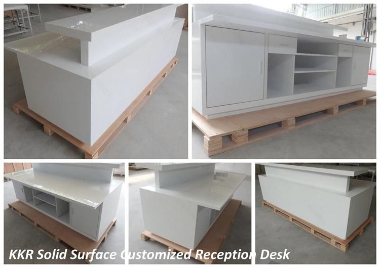 Modern Curved Acrylic Solid Surface Office Counter