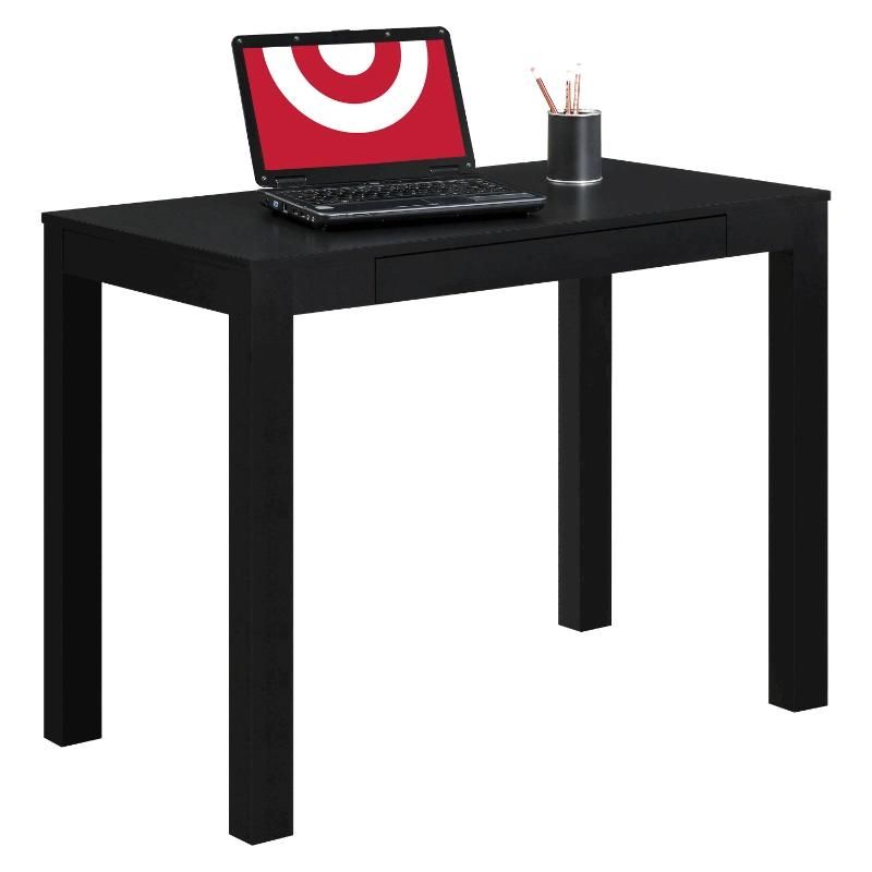 Black Stable Wood Computer Desk, Standing Height Computer Table