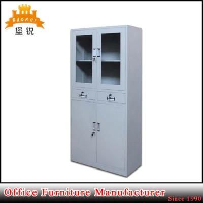 Flat Pack Half Glass Swing Door Office Metal Furniture Used Steel Filing Drawer Cabinet for Sale