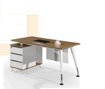 Metal Legs Modern Computer Desk with Drawers MDF Standing Table