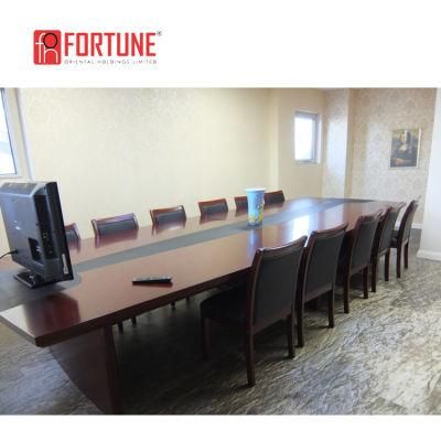 Classic Teak Wood Walnut Meeting Table Design for Conference Room