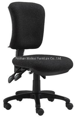 3 Lever Light Duty Mechanism Without Headrest Without Armrest Nylon Base Fabric Seat and Back Office Chair