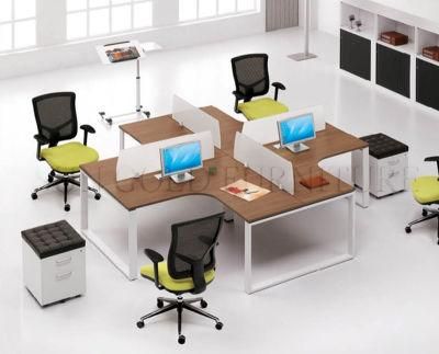 4-Seats Wooden Top and Steel Frame Office Workstation (SZ-WS131)