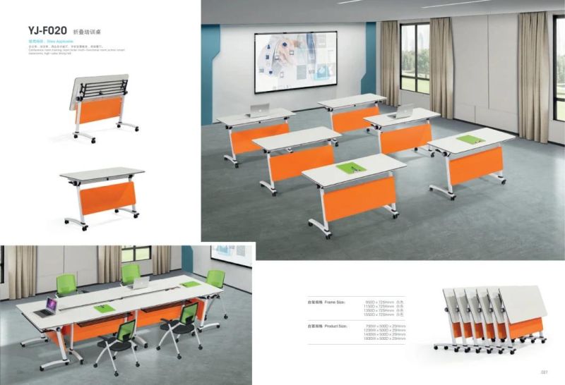Wholesale Folding Stackable Movable Standing Sliding Computer Study Office Table Training Desk
