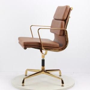 Office Seating Furniture Eames Style Leather Upholstery Swivel Chair