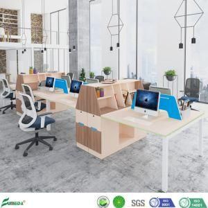 Combination 2-4 Seaters High Quality Office Metal Legs Wooden Partition Desk Divider Workstation