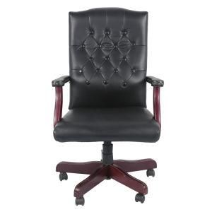 American High Back Office Staff Chair with Grain Leather Upholstered and Armrests