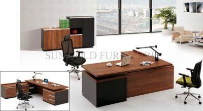 Wholesale L Shape Hot Selling Melamine Wooden with Vice Cabinet Office Desk (SZ-OD307)