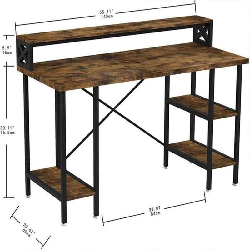 American Retro Home Desk with Bookshelf Writing Desk 0300