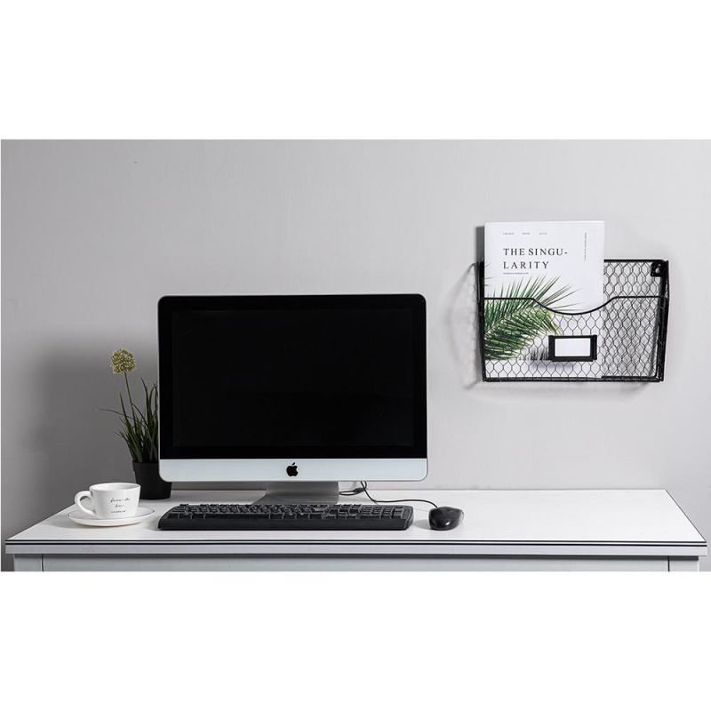 New Style Office Desktop Wire Metal Mesh 3 Compartment Stand Collection Rack Magazine Holder Desktop File Holder