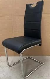 Faux Leather Bucket Seat Black Metal Base Design Dining Chairs