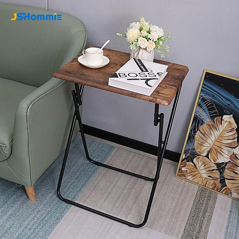 Metal Wood Factory Wholesale TV Trays Set of 2 Folding TV Tables Snack Tables for Eating