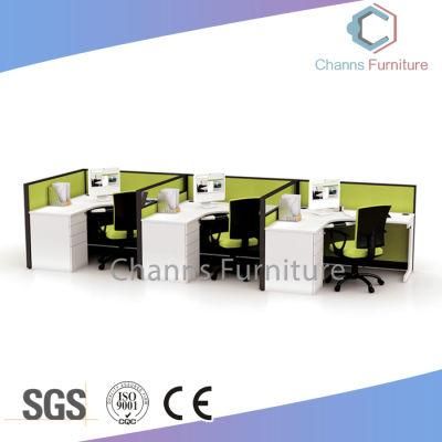 Popular Furniture L Shape Office Table Wooden Workstation with Partition (CAS-W41241)