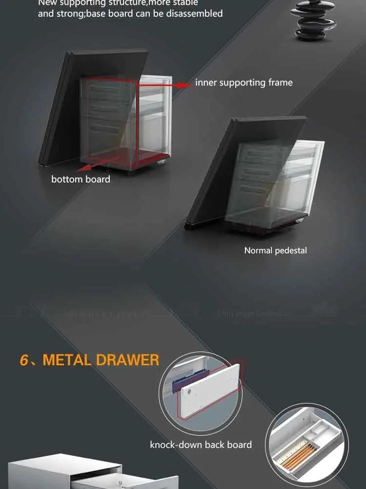 High Quality Fireproof and Waterproof 3 Drawer Metal Wide Card Cabinet for Office Use