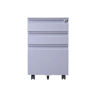 Office School Mobile Pedestal 3 Drawers Steel Storage Cabinet