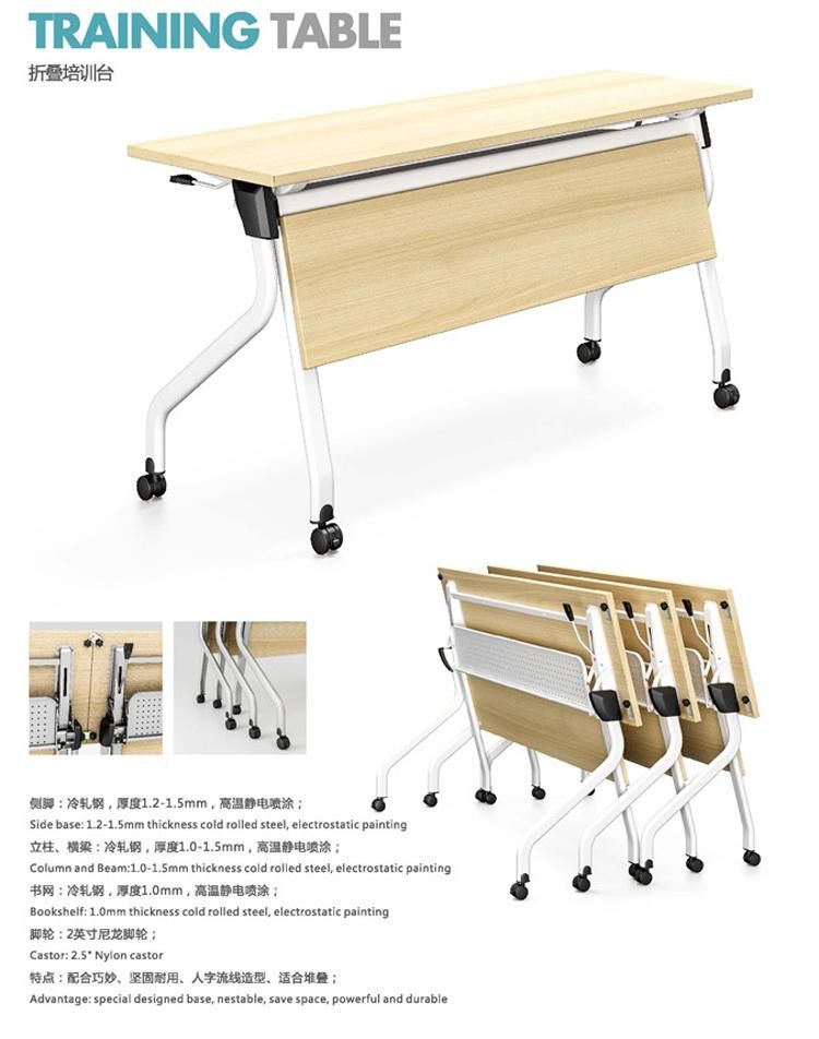 Fashion Office Furniture Modern Training Desk Metal Leg L-Shape School and Office Table