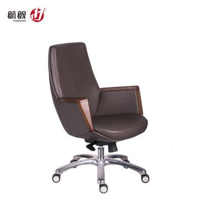 Good Quality Leather Lift Office Chair MID Back Meeting Chair Office Swivel Chair