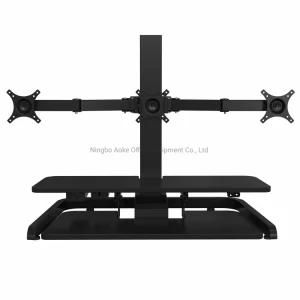 Height Adjustable Riser Sit to Stand Dual Monitor and Laptop Workstation Desk Converter