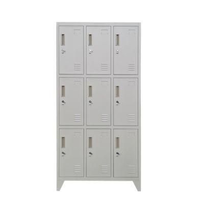 9 Door Key Lock Metal Rental Locker with Leg