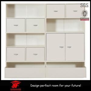 Hight Quaility Modern Design White Wooden Bookcase Cabinet Bookshelf
