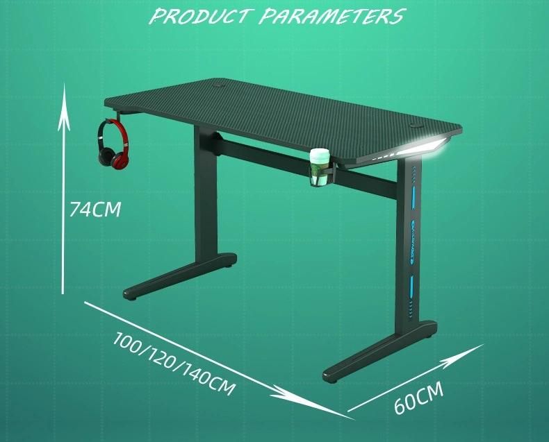 Elites L Shaped Table Leg Stable Structure Gaming Table PC Desk Executive Desk with RGB Light