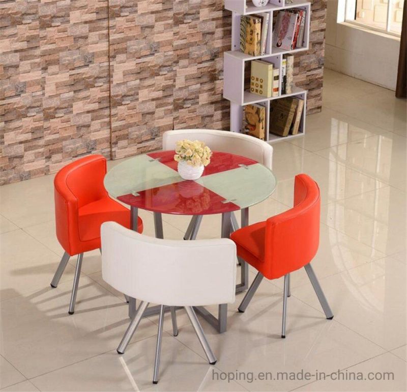 Modern Round Restaurant Dining Table Chair Hotel Chair Banquet Chair Yellow Orange Leather Sofa Furniture Living Room Chair