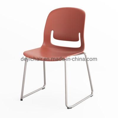 Red Color Plastic Shell Seat Cushion Optional New Design Chromed Finished Frame Stool Chair