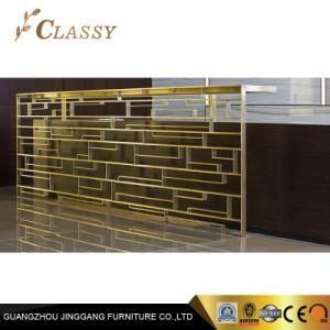 Custom Made Design Gold Metal Reception Desk