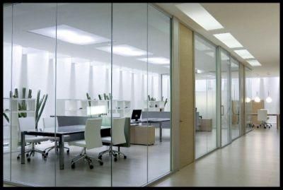 Frame Clear Transparent Glass Partition Wall Vertical Full View Interior Glass Wall Aluminum Glass Partitions