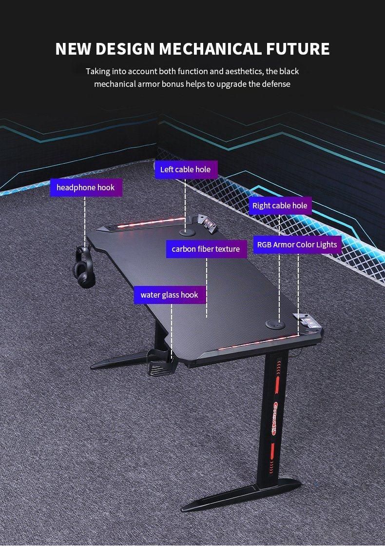 Elites Modern Office Desktop L Shaped RGB Multi Colors Gaming Table PC Game Desk for Gamer