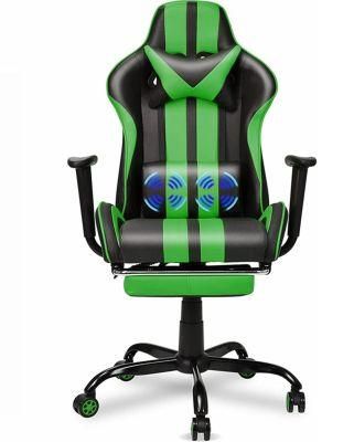 Green PC Gamer Chair Reclining Gaming Chair with Footrest
