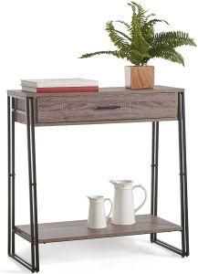 Study Computer Desk Console Table Workstation with 1 Drawer for Home Office