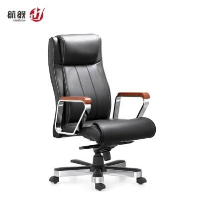 Luxury Adjustable Swivel Lift Cow Leather Office Chair for Boss/Manager