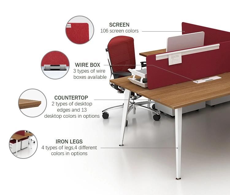 New Design Quality Desk Professional Furniture Personal 6 Person Workstation Office Table