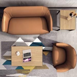 Modern Genuine Leather Sofa Office Sofa Boss Room Sofa