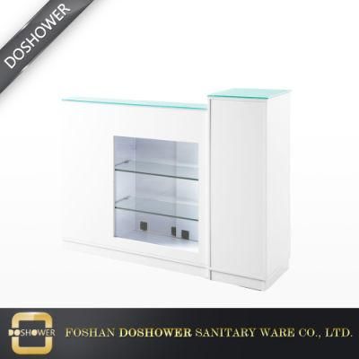 Simple Design White Salon Reception Desk with Solid Wood