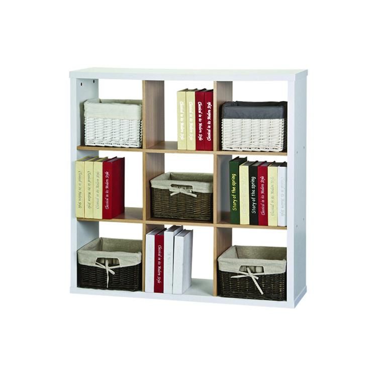 Large Size Wood Bookshelf, Three Color Bookcase with Three Layers