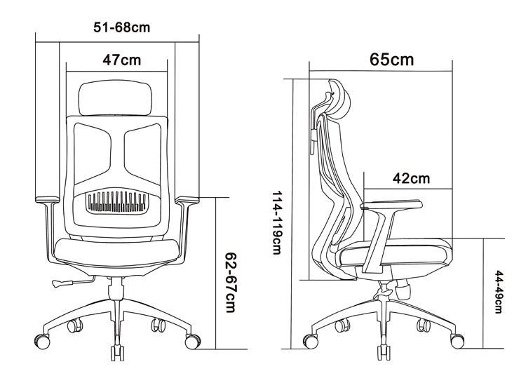 High Back Ergonomic Mesh Office Furniture Armchair