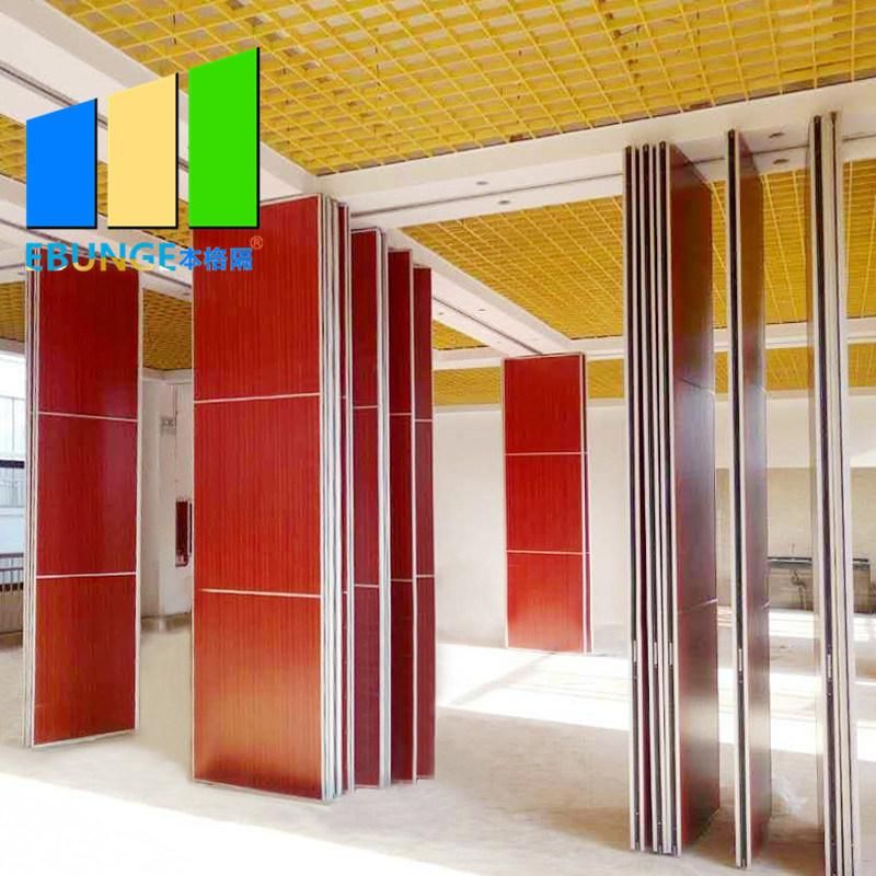 Hanging Movable Exhibition Hall Wood Folding Doors Soundproof Acoustic Partition