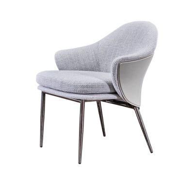Leisure Living Room Armchair Velvet Golden Plating Dining Chair