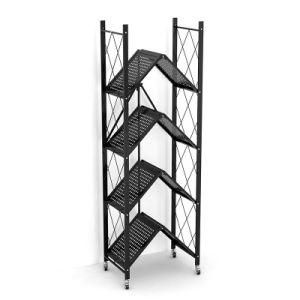 5 Tier Foldable Mini Kitchen Microwave Storage Holder Steel Plate Rack